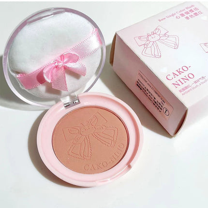 Wish Bow Cute Blusher Lasting Not Easy to Fly Powder Pink Blush Face Brighten Shading Rouge Rubor Korean Dupes Makeup Cosmetics