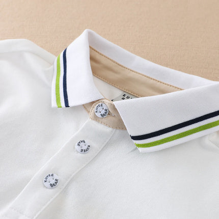 Boys Polo Shirt 2025 Spring Autumn Kids Long Sleeves Turn Down Collar Cotton Tops School Shirt for Boys 5-12 Years