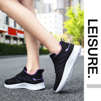 Litfun Women's Casual Sports Shoes Fashion Female Soft Bottom Sneakers Breathable Mesh Running Shoes Leisure Light Flats Shoes