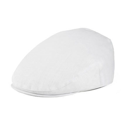 BOTVELA Linen Flat Cap for Men Women Herringbone Linen Newsboy Cap Lightweight Driver Ivy Hat Bakerboy Hat Summer Boina for Male