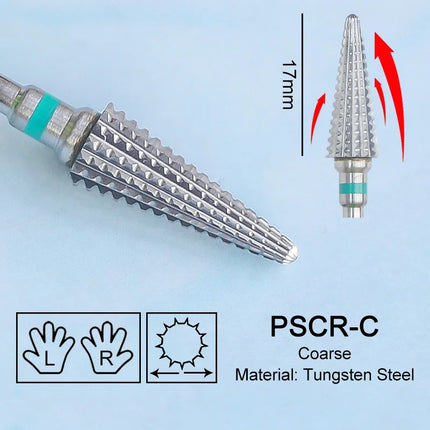 16mm Extra Long Triangle Cone Nail Drill Bits Gold Carbide Milling Cutter Gel Remover Grinding Manicure Tools Accessories 3/32"