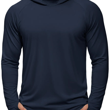 TACVASEN Men's UPF 50+ Hoodie Fishing Shirts Long Sleeve High Collar Mesh UV Sun Protection Rash Guard Swim Beach Running Hiking