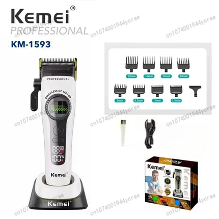 Kemei KM1593/1595 Is Equipped with An External Brushless Hair Clipper for Men's Professional Hair Clippers That Are Rechargeable