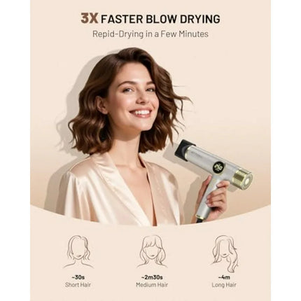 Travel hair dryer for curly hair, infrared ionic ceramic, black/white, 2000W fast drying, lightweight low-noise dual voltage wi
