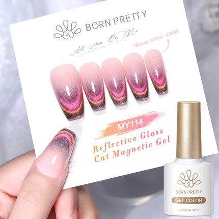 BORN PRETTY 10ml Pink Water Light Cat Magnetic Gel Polish Spaking Glitter UV LED Soak Off Gel Varnish Crystal DIY Manicure