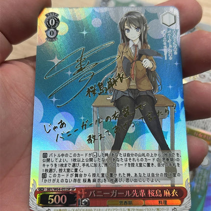 Rascal Does Not Dream of Bunny Girl Senpai Diy Self-Control Collect Signature Trading Flash Card Anime Cartoon Gift Color Flash