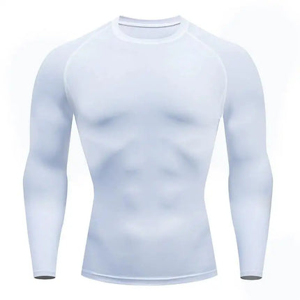 Compression Shirt Men Solid Dry Fit Long Sleeve Sportswear For Male Gym Clothing Running Fitness Tee Training Workout Muscle Top