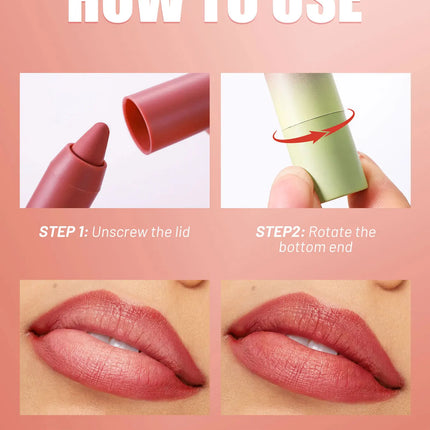 8 Colors Matte Lipstick Long Lasting Waterproof Hydrating Lip Liner Non Sticky Lightweight Velvet Lipliner Moisturizing Cosmetic