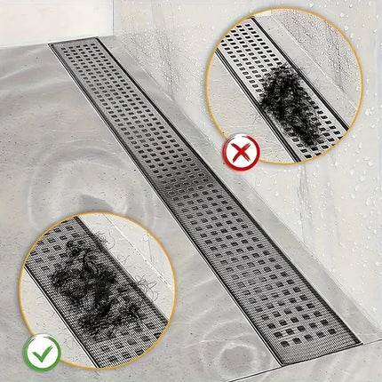 12cm*4m Cutable Shower Drain Hair Catcher Disposable Shower Drain Sticker Mesh Bathroom Kitchen Sink Hair Filter