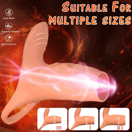 Vibrating Penis Sleeve 10 Modes Cock Ring G Spot Stimulate Vibrator Sex Toys for Men Penis Delay Ejaculation Erection Trainer 18