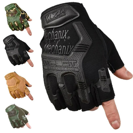 Tactical Mitts Windproof Combat Training Handwear Winter Touchscreen Shooting Gloves Mens Cycling Half Finger Safety Equipment