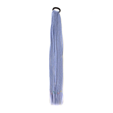 Braided Ponytail Extension Synthetic Colorful Hair Extension For Women 24inch Rainbow Hair Braids Extensions
