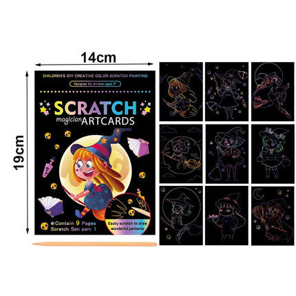 Rainbow Magic Scratch Off Paper Set for Kids Arts Scraping Painting Toy Children DIY Graffiti Book Montessori Educational Toys