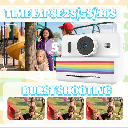 Kids Digital Camera with Mini Printer 2.8inch HD Video Portable Thermal Instant Photo Print Children Photography Toy Gift