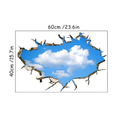 3D Wall Hole Art Star Sky Mural Meteor Crescent Moon Vinyl Stickers Home Decoration for Aesthetic Room Roof Night View Wallpaper