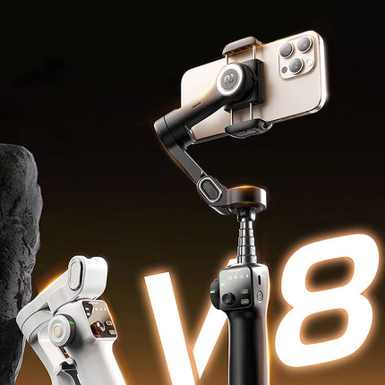 AOCHUAN 3-Axis Handheld Gimbal Phone Stabilizer with Extension Rod  8.0 Anti Shake Face Tracking for Phone Outdoor Shooting Vlog