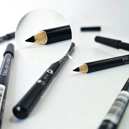 1-20Pcs Waterproof Eyeliner Pencil Long-Lasting High Pigmented Black Wooden Eyeliner Eyebrow Pen Hard Refill Smooth Eyes Makeup