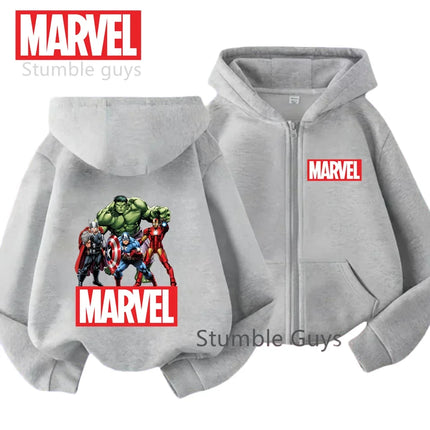 Kids Spring Autumn Hulk Spiderman Zipper Hoodies Marvel Avengers Clothes Boys Girls Warm Super Hero Tracksuit
