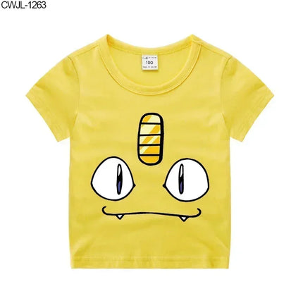 Pokemon Child T-shirt Fashion Clothes Pikachu Print T-Shirts Boutique Kids Clothing Boys Charmander Summer Tops Birthday Gift