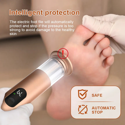 Gold 2 in 1 electric foot callus remover with 30pcs Sandpaper Discs, Aluminum Callus Remover for Feet Electric Care Tool