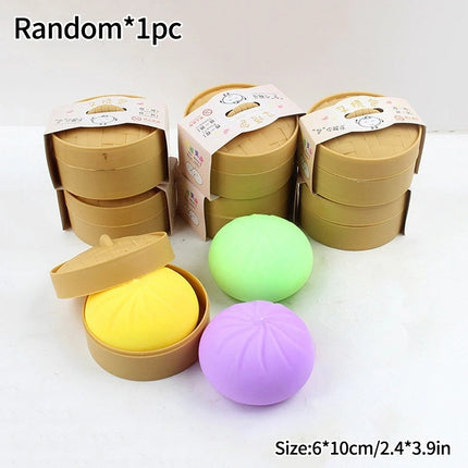 Glitter Dumpling Squishy Slow Rising Glitter Stress Ball Stretchy Decompression Fidget Toy Steamed Bun Dumpling Baozi Toy