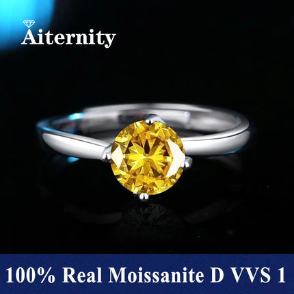 100% Real Moissanite Ring D VVS1 Pass Diamond Test Pen Adjustable Size S925 Sliver GRA Certificate Wedding Rings for Women