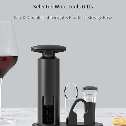 Wine Opener Professional Waiters Corkscrew Wine Bottle Opener with Foil Cutter, Wine Pourer, Wine Stopper & Base For Wine Lover