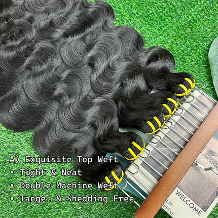 Body Wave Bundle 100% Human Hair 18 20 22 Inch Unprocessed Virgin Hair 3 4 Bundles Human Hair Extensions For Women Natural Color