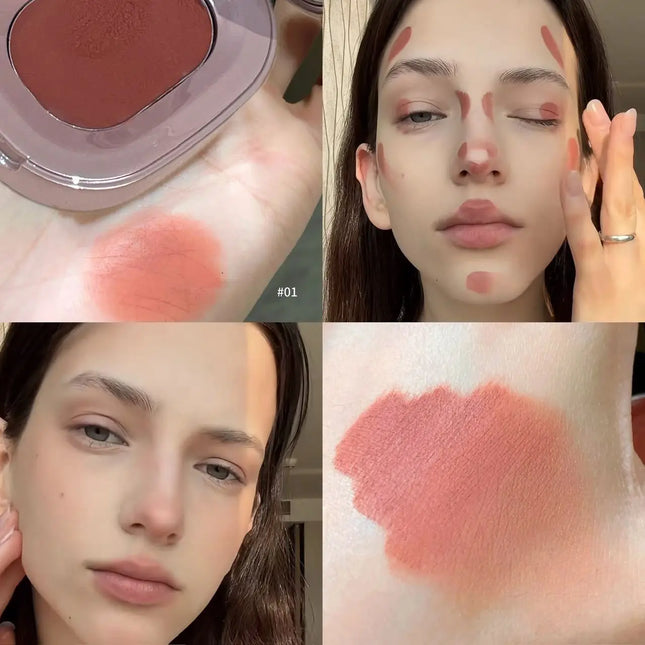 Monochrome Low Saturation Matte Blusher Suitable for Lips and Cheeks Makeup Multi-Use Blush Cream Lip Mud Beauty Cosmetics