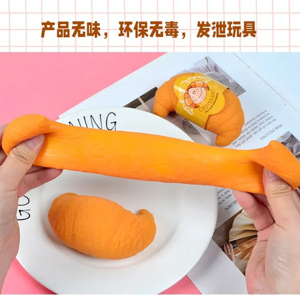 Fun Realistic Croissant Toy Pinch Squeeze Relief Squishy Stress Cute Lazy Stress Ball Funny Stress Relief Fidget Adult Toy