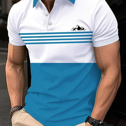 The new men's short-sleeved POLO shirt for summer 2025 is casual, fashionable, and soft, with 3D striped pattern printing.