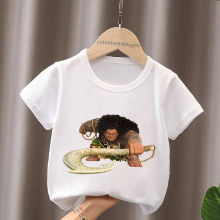 Hot Sale Moana Ocean Romance Princess Print Cute Kids T-Shirts Girls Clothes Baby Boys Short Sleeve T shirt Summer Children Tops