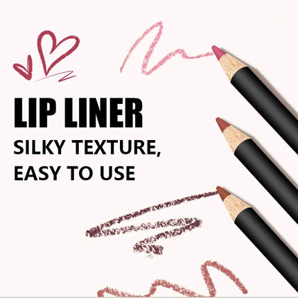 6-Color Plump Lip Liner, Soft, Bright, Rich, Silky, Smooth, Delicate, Waterproof, Easy Makeup, Portable Lipliner