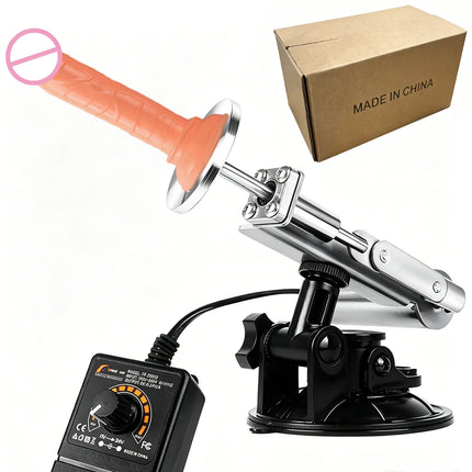 39mm Stroke Mini Automatic Telescopic Sex Machine Set With Dildo 60mm Plate Power Controller 100-240V Carton Packaging