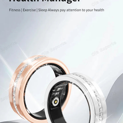 Diamond Fashion Women Smart Ring With Box IP68 Waterproof Lady ring Heart Rate Health Monitor Sports Pedometer Fitness Rings New
