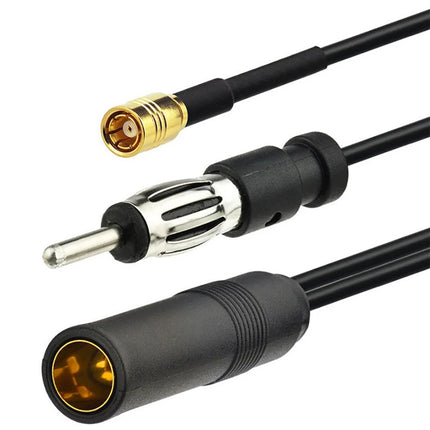 DAB & FM / AM Car Radio Aerial Active Antenna SMB DIN Splitter Adapter Cable Car Radio Active Antenna Auto Parts