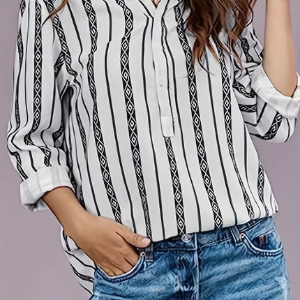 Women's plus size shirt summer chic elegant shirt casual women's fashionable shirt