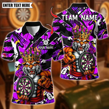 3D Printed Tiger King Dog Polo Shirt For Men Customized Darts Pattern Tees Summer Loose Sport Short Sleeve Tops Lapel T-Shirts