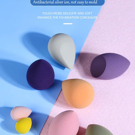 7Pcs/Set Makeup Sponge Set, Suitable for Liquid BB Cream Powder Application, Makeup Egg Dry Wet Dual-use Powder Puff