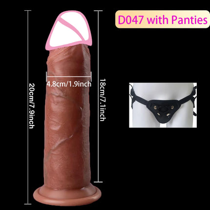 Realistic Dildo for Women Gay Skin Sliding Foreskin sexmachine Dick Anal Masturbators Strapon Big Penis Dildos Adult Sex Toys 18