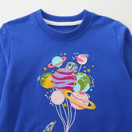 Little maven Cartoon Universe Planet Boys Girls Top Sweatshirts Little Children Sweatshirts Autumn Spring Kids Casual Clothing