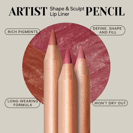 Matte Nude Lip Liner Pencil, Waterproof Long Lasting High Pigment Formula, Smooth Precise Lip Shape & Glossy Lip Effect