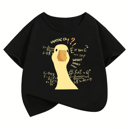 Cute Goose Design Kids Tshirts Summer Short Sleeve Tees Cartoon Animal Boys Girls Clothes Kawaii Tops Y2K Children T-shirt