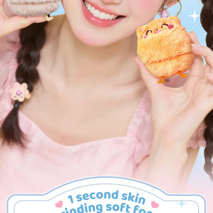 Cute Soft Plush Powder Puff Comfortable Skin-friendly Flocking Material Thick Large Powder Puff for Loose Powder Setting Makeup
