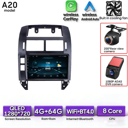 Android Car Radio Multimedia Car Radio Stereo Head Unit for Volkswagen Polo Mk4 2001 - 2011 with GPS Navigation Wireless CarPlay