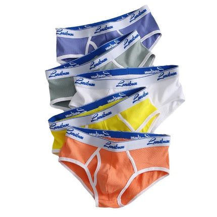 New Men's Underwear Mid Waist Thread Cotton Breathable Solid Color Youth Underwear Men's Triangle Pants LA674