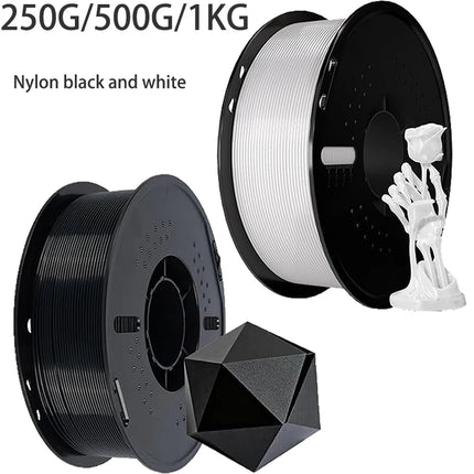250g 500g 1Kg 3D Printer Nylon Filament High Tensile Strength Nylon white and black Filament Good Flexibility 1.75mm 3D Printin