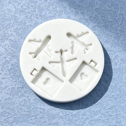 Airplane Suitcase Silicone Sugarcraft Mold Resin Tools Cupcake Baking Mould Fondant Cake Decorating Tools