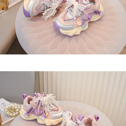 Autumn Sneakers For Kids Korean Style Trend Fashion Girl's Sneakers Soft-soled Breathable Teenager Children Sport Shoes