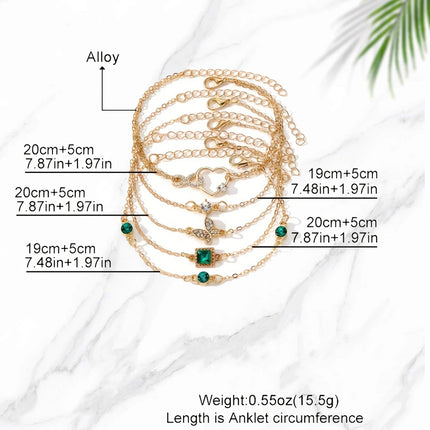5-piece women's jewelry set, fashionable and casual bracelet set, suitable for daily wear and holiday gifts for friends